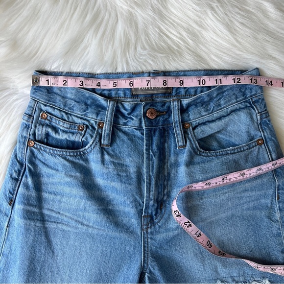 J. Crew Point Sur High Rise Retro Denim Distressed Light Wash Raw Hem Size 26 - Picture 13 of 16